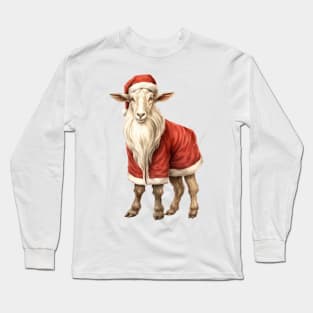 Vintage Christmas Goat Long Sleeve T-Shirt